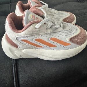 Adidas Orange and White Sneakers with Mesh Upper